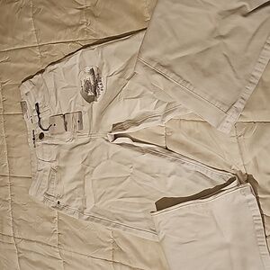 White super stretchy flare jeans